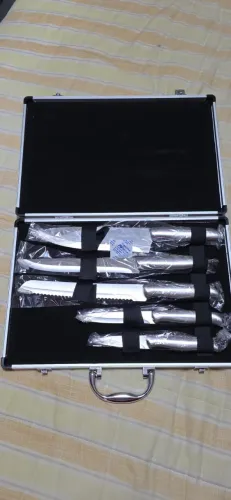 Kit Jogo Facas Inox 5pçs C/Maleta - Cozinha Chef Gourmet