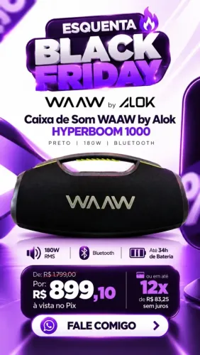 Caixa de som Alok hyperboom 1000