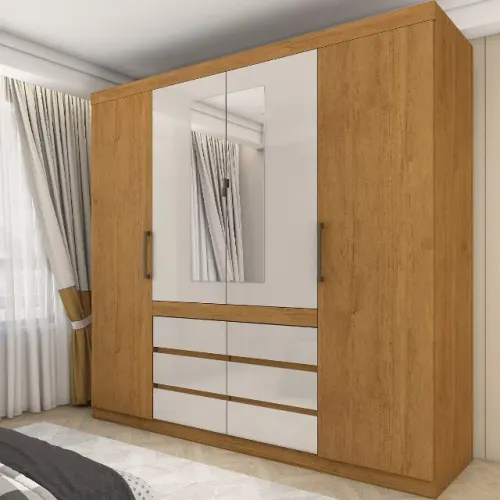 GUARDA-ROUPA IMPÉRIO 4 PORTAS 6 GAVETAS. PRONTA ENTREGA.