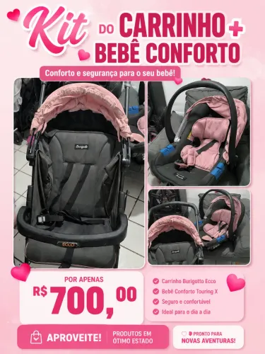 Carrinho + bebê conforto burigotto!