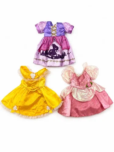 kit 3 vestidos princesas disney para boneca