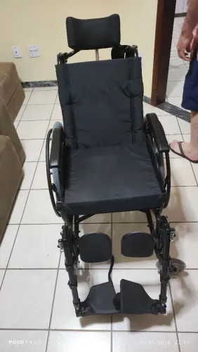 Cadeira de rodas Ortobras Reclinável, Dobrável ,COMPLETA e NOVA + BRINDE Cadeira de banho
