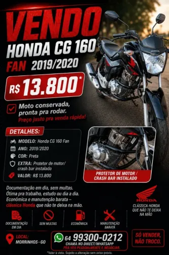 Moto Honda titan cg preta a venda