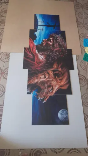 Kit Quadro Mosaico 5 Peças 150x60cm - Promoção
