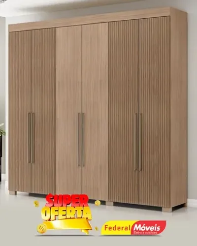 Guarda Roupa Casal 6 Portas 2 Gavetas Super Lindo Fazemos Entrega Novo