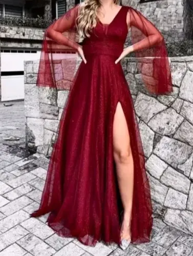 Vestido detalhes Fenda e Renda
