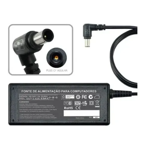 FONTE PARA NOTEBOOK LG LITEON MSI 19V 3,42A MAIS MANIA MM 644