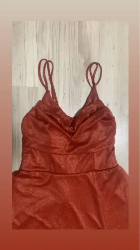 Vestido terracota de festa para madrinhas