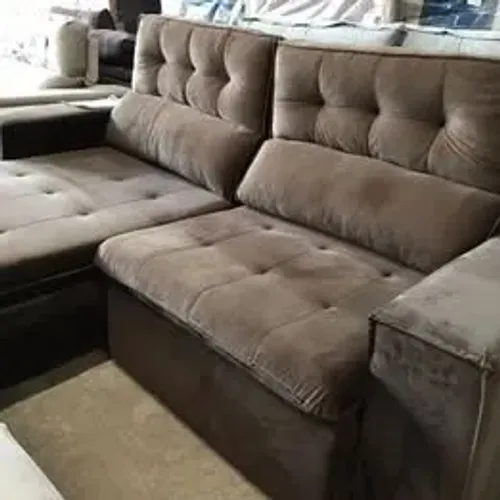 Sofá Retrátil 2,30m Veludo Fino Paris