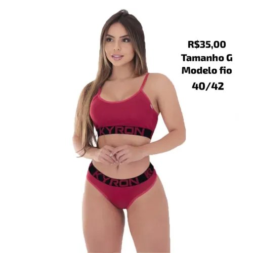 Conjunto de calcinha e sutiã modelo fio tamanho g e GG