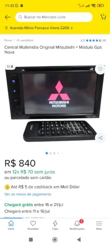 Central Multimídia Original Mitsubishi Pajero, L200, Outros