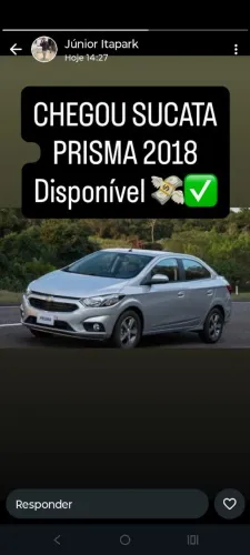 Sucata Prisma 2018 para retirada de peças 