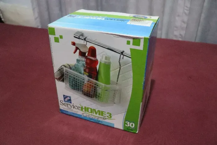 Conjunto de Cesto para Utensílios Domésticos com Fixador de Parede