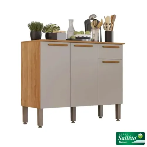 Balcão Cozinha Madri Cinamomo/Off Sallêto - Entrega Rápida!