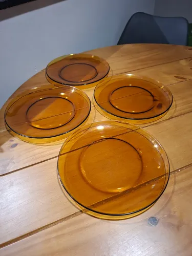4 pratos rasos âmbar duralex