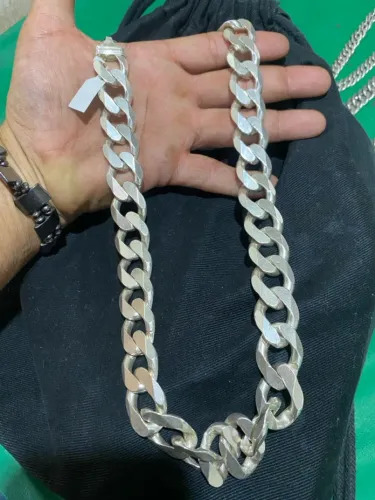 Corrente Grumet de prata grossa 25mm pit Bull