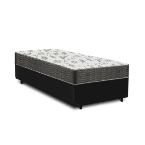 Base Solteiro Preta com Colchão Solteiro D33 Ortobom - Entrega Rápida! 