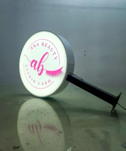 Placa Luminosa pirulito com sua logo personalizada