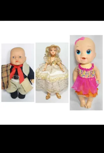 Kit três bonecas - Gaúcho, Porta-jóias e baby Alive