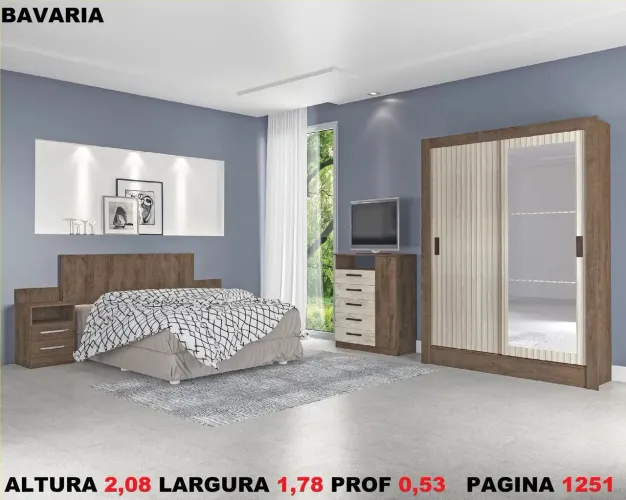 Guarda-Roupa Casal Completo Amadeirado