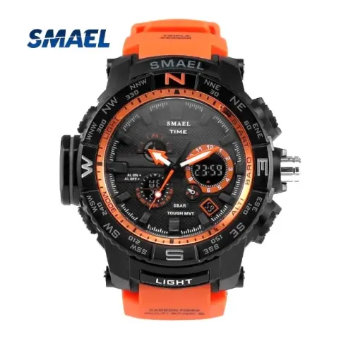 Relógio Time S-shock 1531 Esportivo à Prova D'água Laranja - Smael