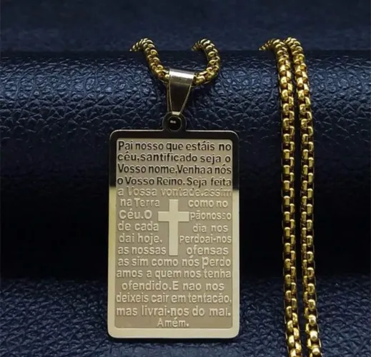 Corrente com pingente Pai nosso