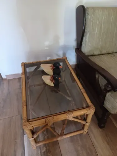 Mesa de centro ou canto em bambu (tamanho: 65 comprimento x 41 altura x 46 largura)