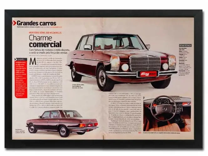 Mercedes 280 E W114, W115 - Quadro / pôster decorativo com matéria de revista