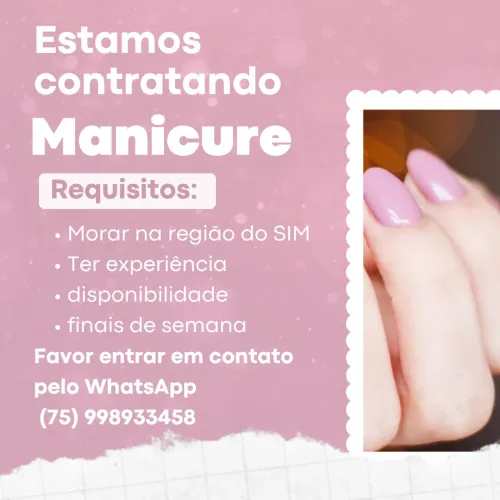 Vagas para profissionais em unha 