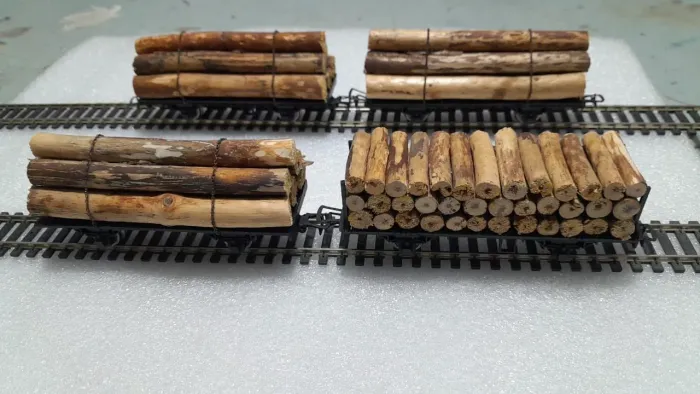 4 Vagões De Transporte de Toras HO