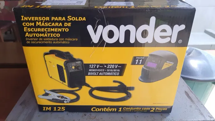 Inversor para solda IM 125 c/máscara Bivolt e esquadro magnético 10Kgf para soldador .