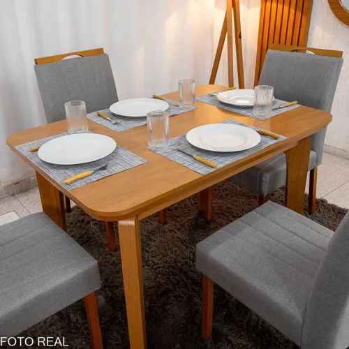 MESA DE JANTAR COM CADEIRAS JA MONTADAS EM MADEIRA MACIÇA SURPREENDA-SE!! UEYTT