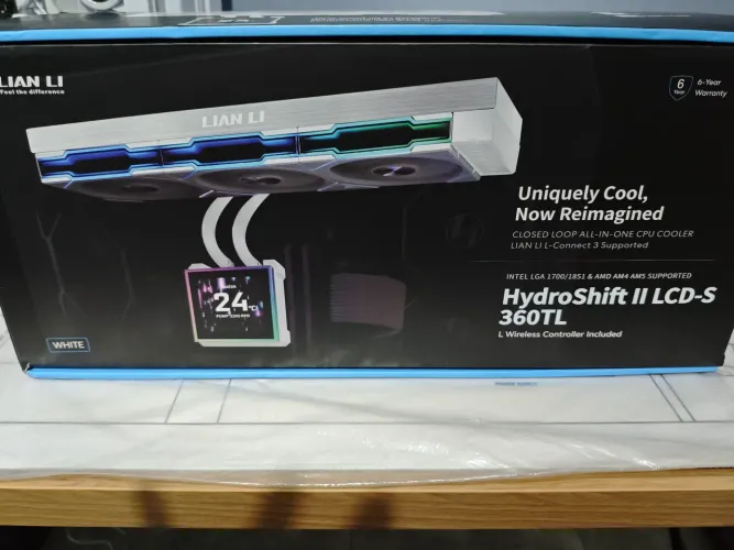Water Cooler Lian Li Hydroshift II LCD-S 360TL Tela 3.4' 60hz Uni Fan para Processador Pc
