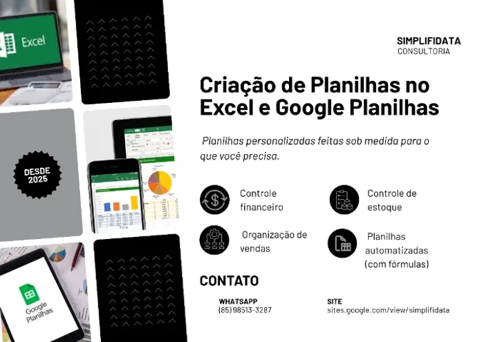 Criação de Planilhas no Excel e Google Planilhas | Simples, Rápido e Barato