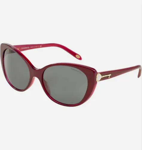 Óculos de Sol Tiffany & Co. Original Modelo TF4099-H Bordô com Chave de Coração
