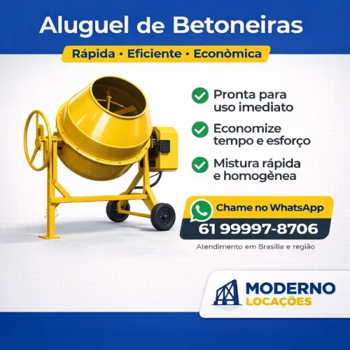Aluguel de Betoneira - Pronta para Uso