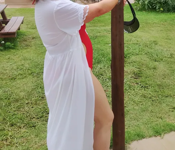 Saída de praia branca retrô robe