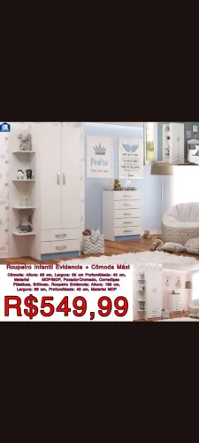 Guarda Roupa Infantil + Cômoda Maxi