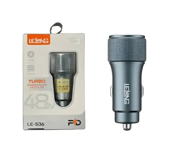Carregador Veicular 12v Turbo Usb + Usb-c 48w Lelong Le-536 - Loja Coimbra Entregamos