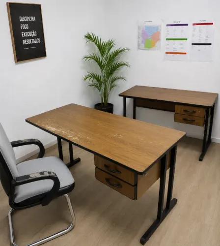 Mesa de escritorio 1,20m x 60cm de madeira com gavetas
