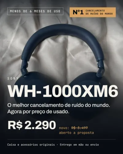 Sony WH-1000XM6 Midnight Blue - menos de 6 meses, na caixa