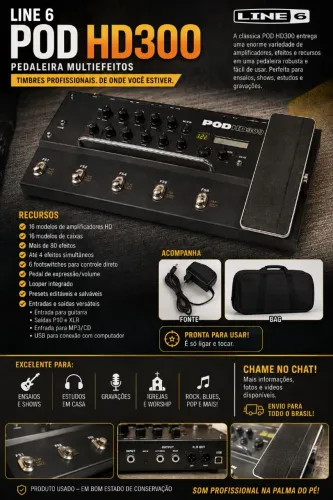 PEDALEIRA POD HD 300 - MULTIEFEITOS DE GUITARRA