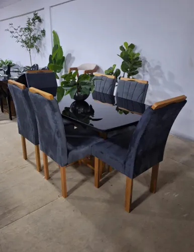 MESA DE JANTAR COM 6 CADEIRAS - MEDIDAS 1.60x90