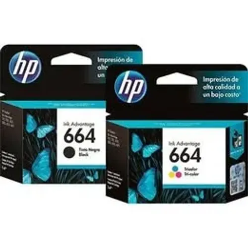 Kit com 02 Cartuchos Originais 01 HP 664 Preto + 01 HP 664 Colorido