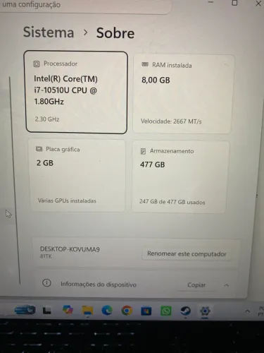 Vendo notebook c340 i7-10510u