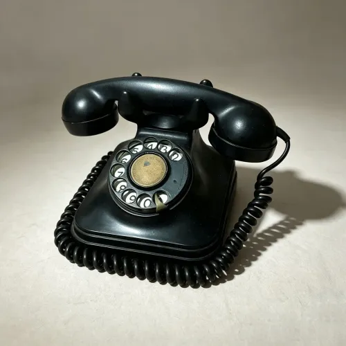 Telefone vintage preto anos 50