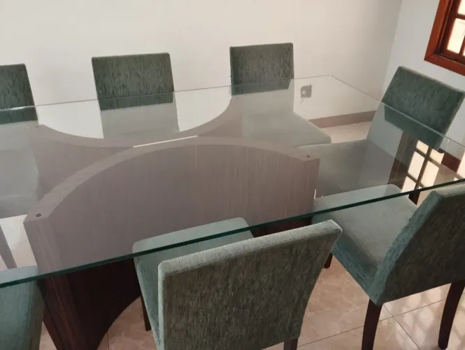 Mesa de alto padrão de vidro 