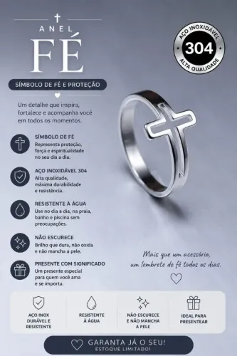 Anel fé aço inoxidável