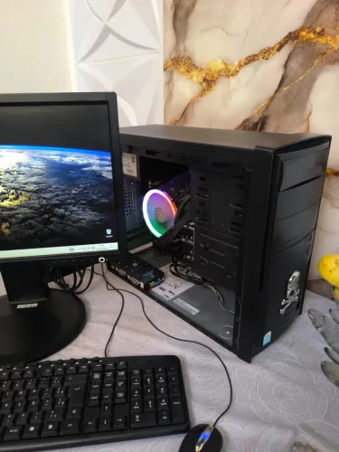 Computador Pc, Tela 19" LG Flatron, i3, 8GB Ram e 1TB de Rum, Fonte Gamer 80Plus, Webcam e