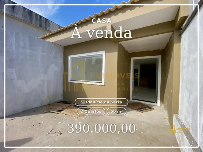 Planície da Serra: Casa linear de 2 quartos, ideal para sua família!